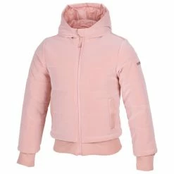 Coupon 😉 Pacific Trail 👧 Girls' Faux Velvet Quilted Bomber Jacket Pink 🎁
