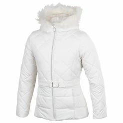 Coupon 🛒 Pacific Trail 👧 Girls' Puffer Jacket With Belt Vanilla 👍