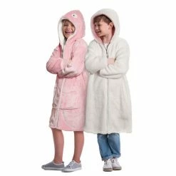 Wholesale 😍 Sherpy Kids' Velour Zip Hoodie Pink/White 🔥