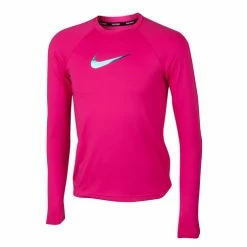 Deals ⭐ Nike 👧 Girls' Long-Sleeve Swim Tee Dark Pink 👍