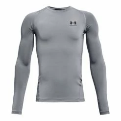 Deals 👏 Under Armour Boys' HeatGear Long-Sleeve Tee Gray/Black 😍