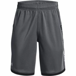 New 😍 Under Armour Boys' Stunt 3.0 Shorts Gray/Black 🛒