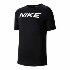 Flash Sale 👍 Nike Boys' Pro Short-Sleeve Graphic Training Top Black Combo ❤️