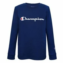 Top 10 😍 Champion Boys' Long-sleeve Graphic Tee Navy Blue 🥰