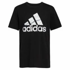 Outlet 💯 Adidas Boys' Tiger Badge Of Sport Tee Black ⭐