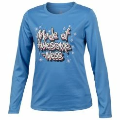New 💯 TEC-ONE 👧 Girls' Made Of Awesomeness Long-Sleeve Tee Blue 🤩