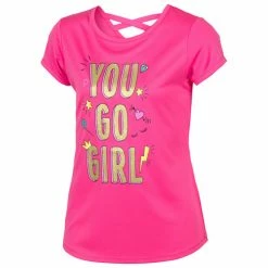 Discount 🎁 TEC-ONE 👧 Girls' Criss-Cross Graphic Tee Pink 🔥