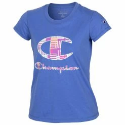 Top 10 🧨 Champion 👧 Girls' Multi Stripe Pattern Tee Blue 🔔