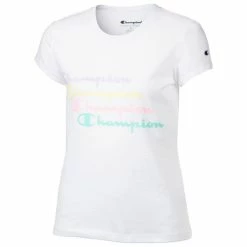 Best reviews of 🎁 Champion 👧 Girls' Stair Stack Script Short-Sleeve Tee White ⭐