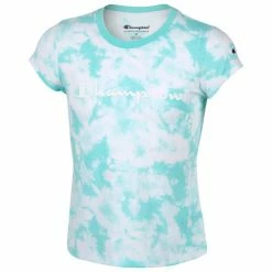 Best Sale 😀 Champion 👧 Girls' Tie-Dye Short-Sleeve Tee Aqua Combo 🌟