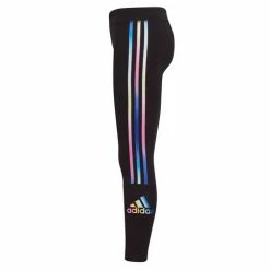 Deals ✨ Adidas 👧 Girls' 3-Stripe Logo Leggings Black Multi 😀