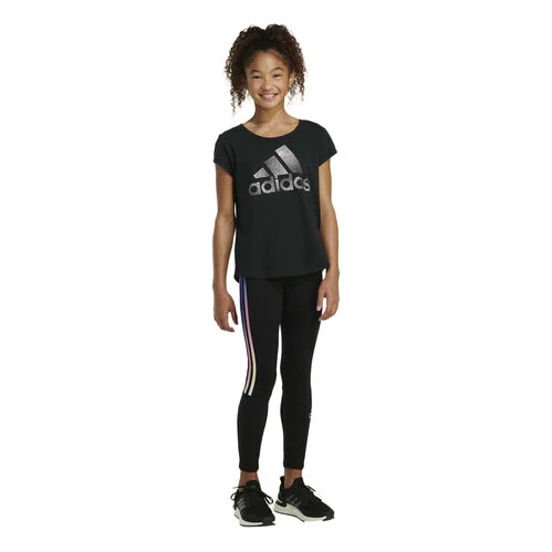 Deals ✨ Adidas 👧 Girls' 3-Stripe Logo Leggings Black Multi 😀 5 Deals ✨ Adidas 👧 Girls' 3-Stripe Logo Leggings Black Multi 😀 - Image 3
