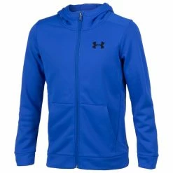 Buy 🔔 Under Armour Boys' Armour Fleece Full-Zip Hoodie Blue/Black 🔥
