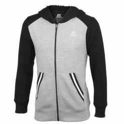 Flash Sale 🛒 Russell Athletic Boys' Lit Full-Zip Fleece Hoodie Gray/Black 👍