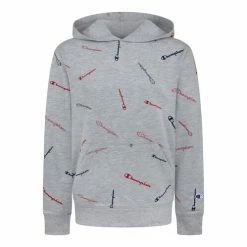 Flash Sale ✔️ Champion Boys' All Over Print Hoodie Red/Blue/Grey ✔️
