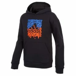 Flash Sale ๐ Adidas Boys' Badge Of Sport Pullover Hoodie Black/Blue โค๏ธ