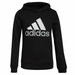 Flash Sale ✨ Adidas Boys' Essential Hooded Pullover Black/White 👏