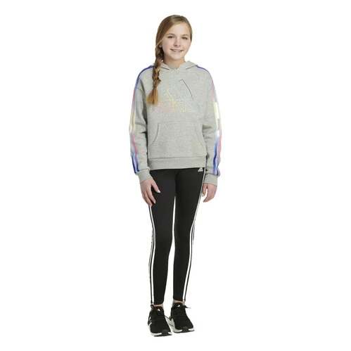 Flash Sale ๐ Adidas ๐ง Girls' Multi 3-Stripe Fleece Hooded Pullover Gray Multi ๐ 3 Flash Sale ๐ Adidas ๐ง Girls' Multi 3-Stripe Fleece Hooded Pullover Gray Multi ๐