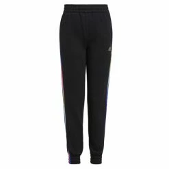Buy 🔥 Adidas 👧 Girls' All Over Print Stripe Fleece Joggers Black Multi ⭐